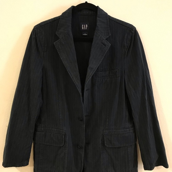 Gap Pin Striped Thick Linen Blazer - Picture 3 of 5